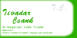 tivadar csank business card